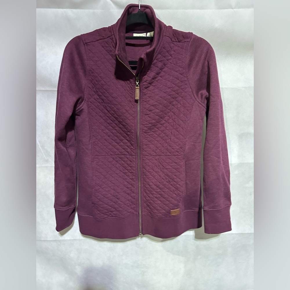L.L. Bean Women’s S Quilted Lightweight Zip Jacket Burgundy Pockets 508104 NWOT